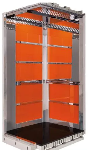 UR: Cab-01 — Brushed and polished stainless, horizontal battens