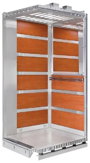 UR: Cab-02 — Horizontal wood with stainless posts