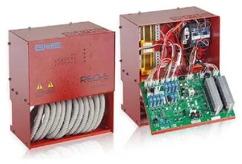 A drive unit shown closed and opened.